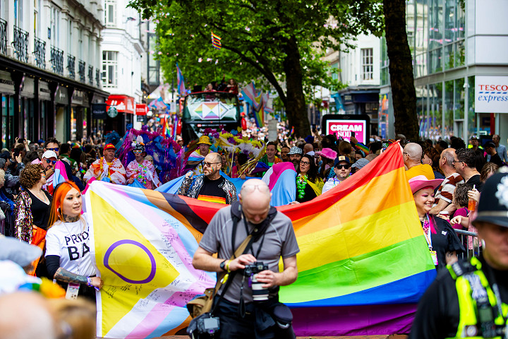 People gathered to celebrate Pride event