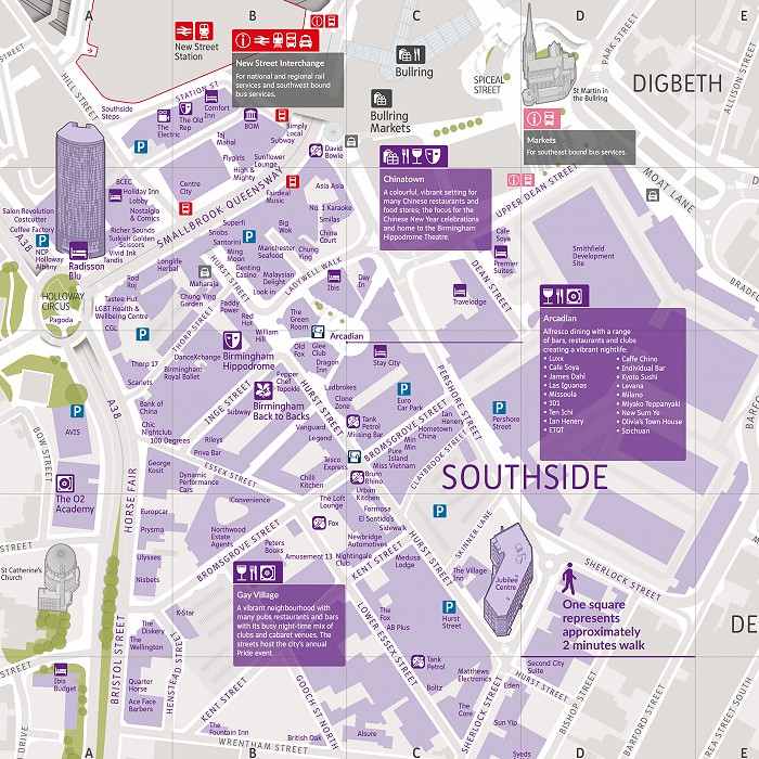 Map of Birmingham Southside